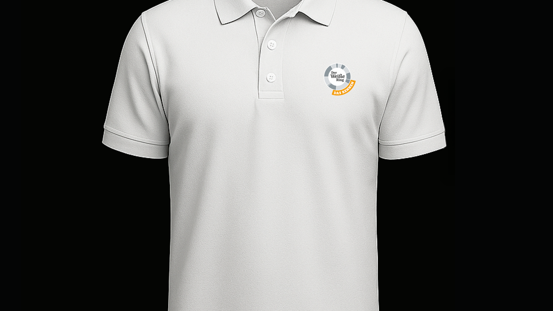 Der Weiße Ring das Rennen Poloshirt Vorderansicht