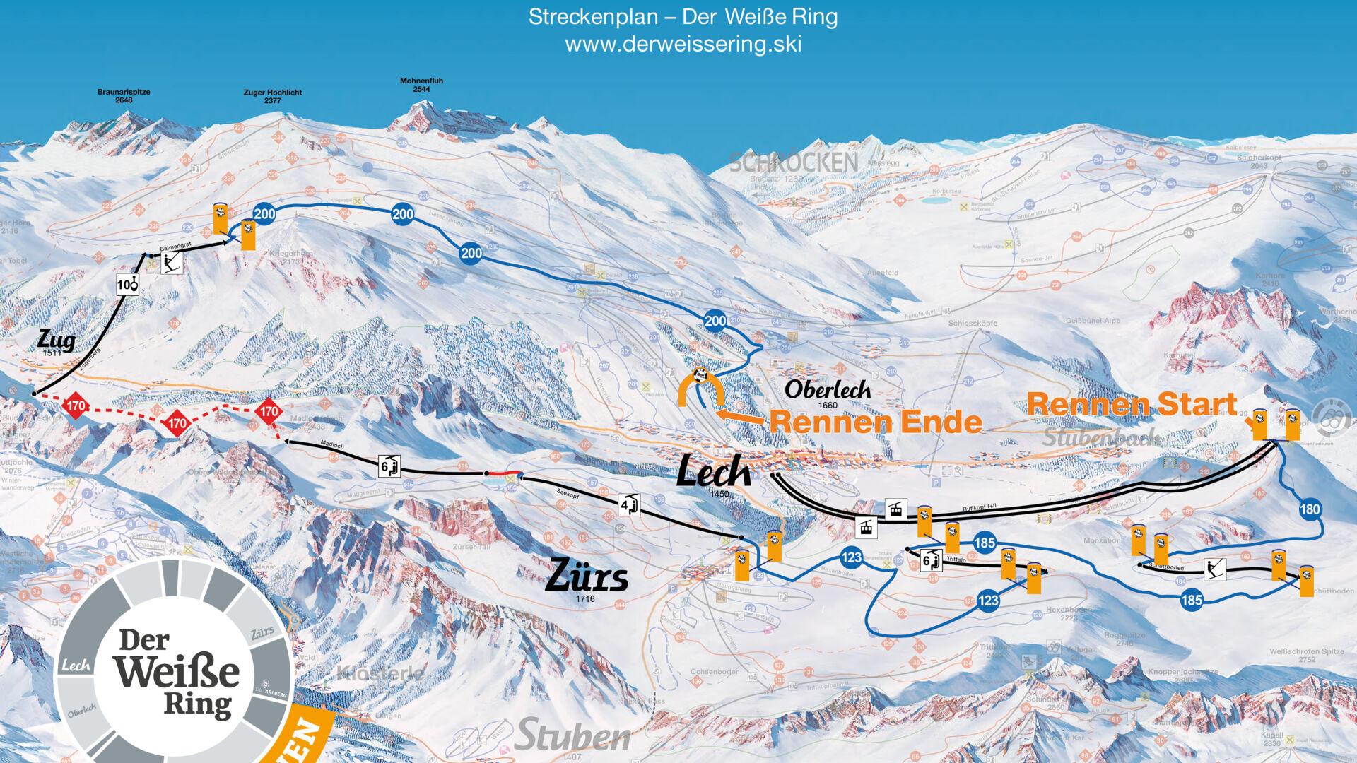 DWR 2023 Streckenplan mit Zielflaggen